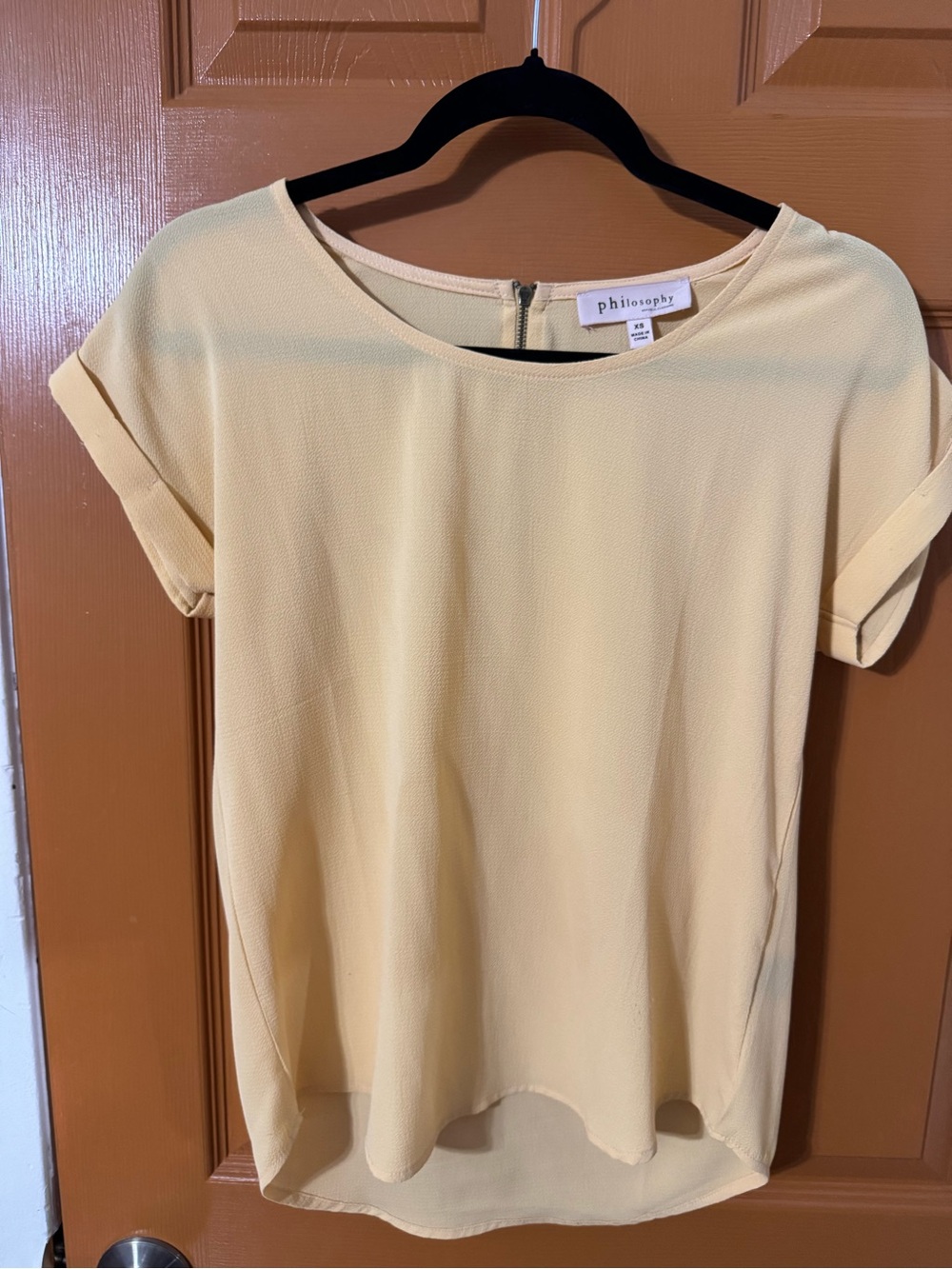 Philosophy Pale Yellow Short Sleeve Top